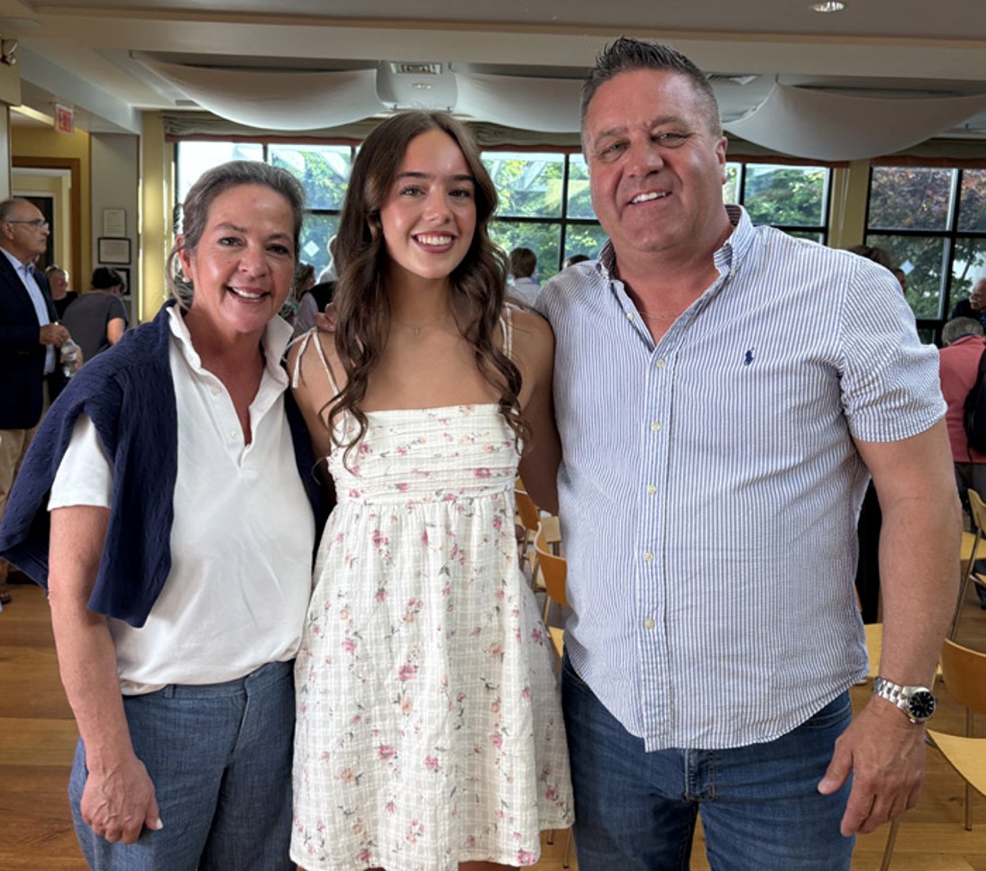 Scholarship recipient Caroline Donnelly and her parents, John and Gretchen. Scholarship recipient Caroline Donnelly and her parents, John and Gretchen.